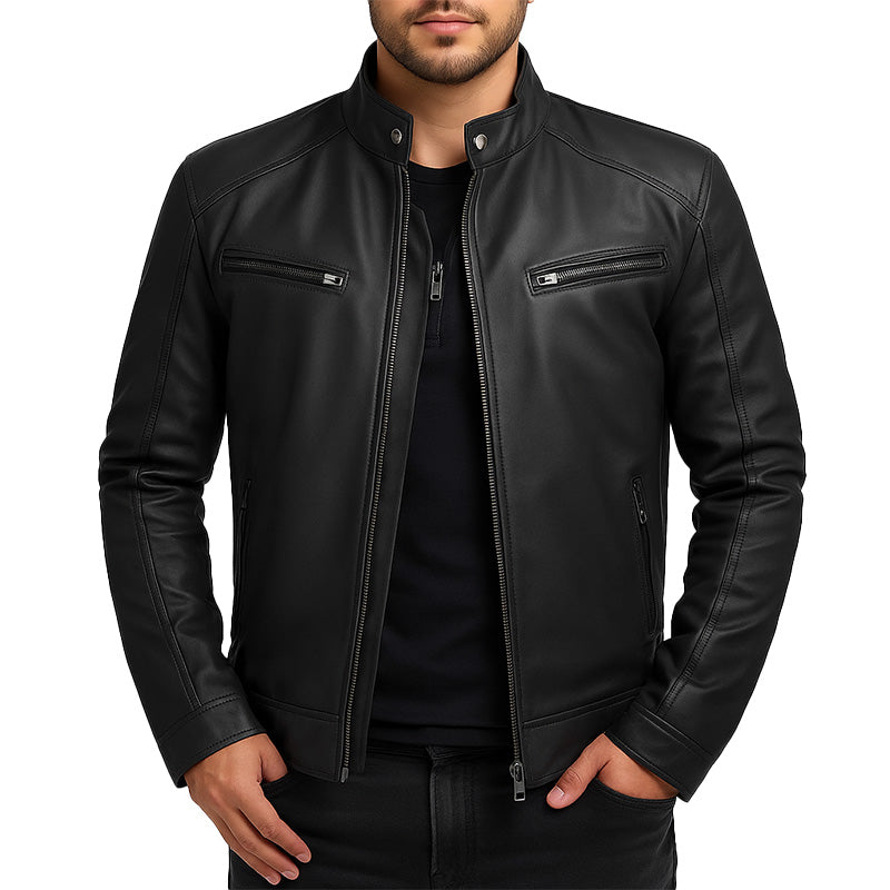 Jaqueta masculina de inverno modelo Fiori, confeccionada em tecido resistente e estiloso, ideal para dias frios. Disponível nas cores preto, marrom, vinho, azul e verde, com tamanhos variados do P ao G2. Jaqueta com bolsos frontais, acabamento refinado e caimento moderno. Foto em fundo branco destacando o design premium da peça. Moda masculina, jaqueta masculina inverno, casaco masculino estilo bomber.